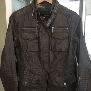 BCBG Brown Leather Jacket
